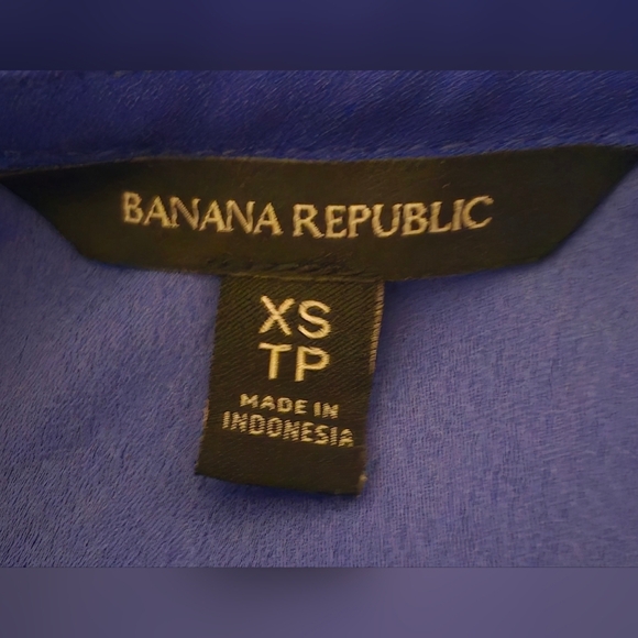 Banana Republic Cross Front Ruffle Royal Blue Sleeveless Top - Picture 3 of 6